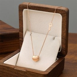 Heart & Key Love Pendant Necklace – Gold & Rose Gold