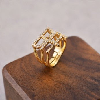 BFF Statement Ring – Bold Gold-Plated CZ Design